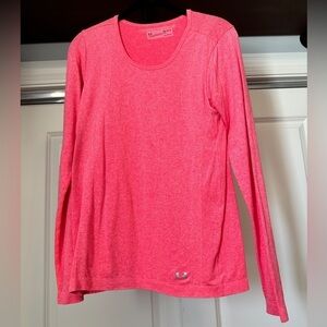Pink Under Armour Ling Sleeve Fitted Tee Size Medium Threadborne